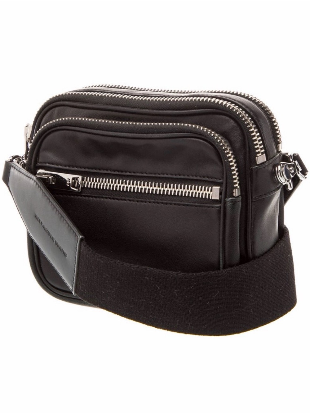 Alexander Wang Black Leather small  crossbody Bag with Silver & removable strap
